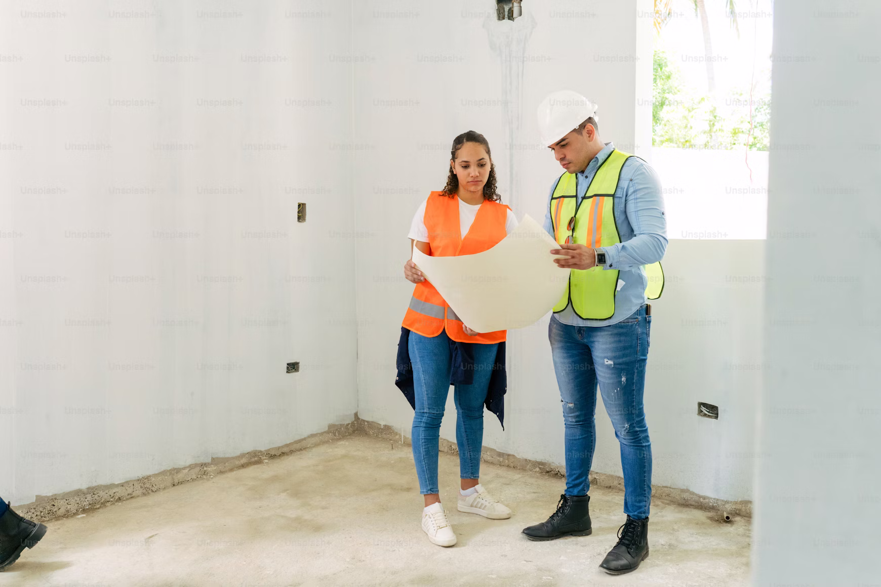 Home services professionals working on a house